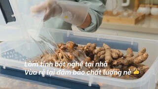 Cùng mình làm tinh bột nghệ nhé