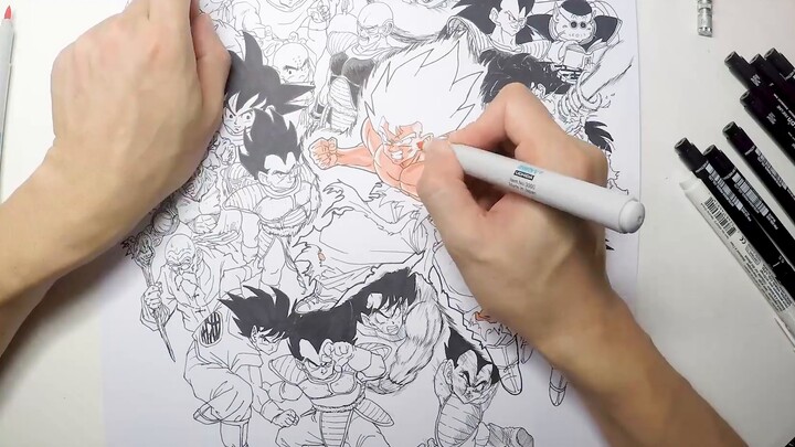 [Hand-drawn Dragon Ball] Draw the whole thing on one piece of paper - Sai Ajin (line drawing, colori