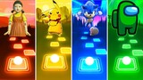 Squid Game - Pikachu - Sonic - Among Us | Tiles Hop EDM Rush