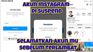 CARA MENGATASI AKUN INSTAGRAM YANG TIDAK BISA MASUK ATAU DI SUSPEND