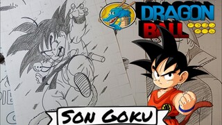 menggambar son goku dari anime DRAGONBALL