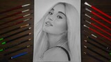 Ariana Grande Charcoal Drawing | Timelapse