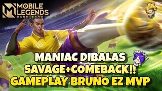 Gameplay Bruno Savage + epic comeback, dia kira dia sudah menang🤭