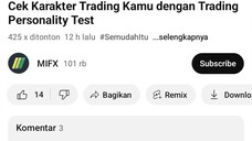 Mengetahui Karakter Trading Secara Personal (Sabtu 25 November 2023 22:29)