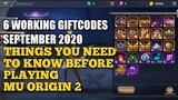 FREE GIFT CODES SEPT. 2020, THINGS YOU NEED TO KNOW BEFORE PLAYING MU ORIGIN 2