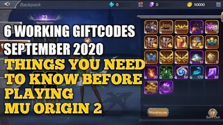 FREE GIFT CODES SEPT. 2020, THINGS YOU NEED TO KNOW BEFORE PLAYING MU ORIGIN 2