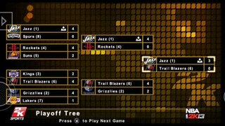 NBA 2K13 (PSP) Jazz vs Trail Blazers, Game 4, West Finals, My Career, Season 2. PPSSPP.