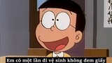 Doraemon chế: Nobita đi vệ sinh không mang giấy và áp dụng toán học như thế nào hahaha