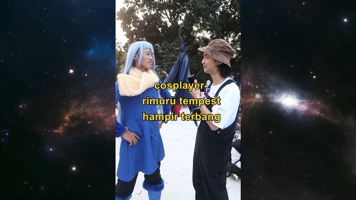 cosplayer rimuru tempest hampir terbang