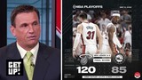 GET UP | Tim Legler "goes crazy" as Heat leads series 3-2 with 76ers dominate in victory in Game 5