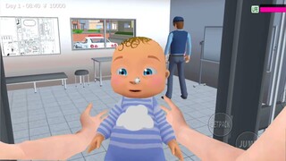 Waduh Gawat, Bayi Sultan Upin Masuk Penjara Di Kota Sakura - Sakura School Simulator