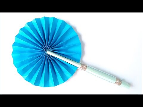 Làm quạt giấy tròn cầm tay | How to make a hand fan.