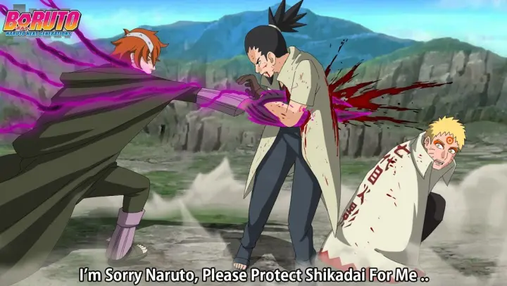 Naruto Cries Seeing Shikamaru Protect Him - Naruto Shikamaru Kawaki vs Code & Borushiki