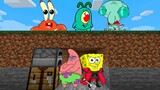 Minecraft Speedrunner SpongeBob and Patrick VS 3 Baby Hunters