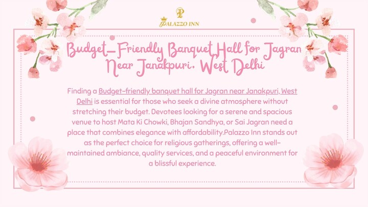 Budget-Friendly Banquet Hall for Jagran Near Janakpuri, West Delhi