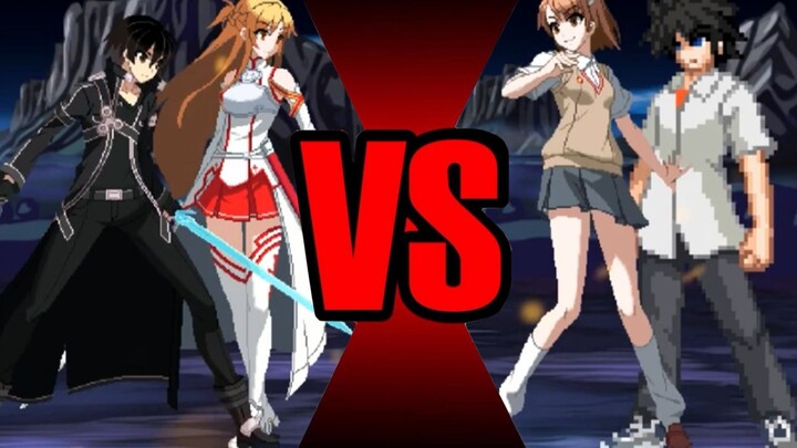 【MUGEN】Kirito & Asuna VS Cannon & Touma (khung hình 1080P60)