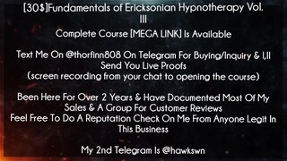 [30$]Fundamentals of Ericksonian Hypnotherapy Vol. III Course download