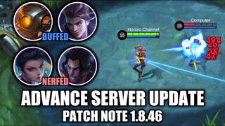 NEW CLAUDE BUFF AND BRODY NERF HANABI NERF AND MORE! | adv server update!