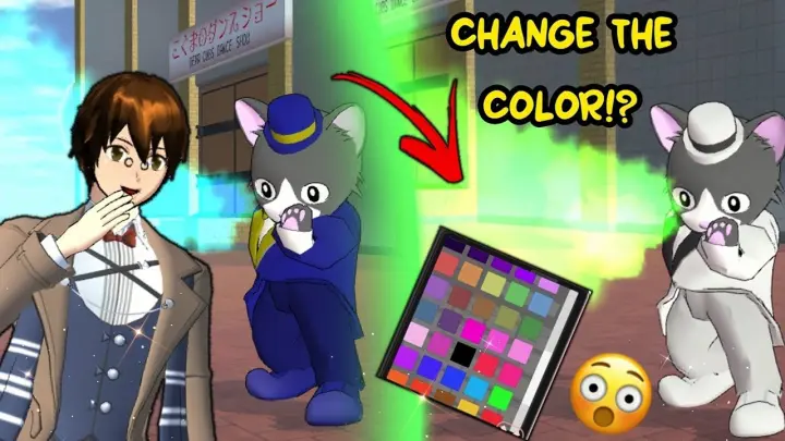 TUTORIAL: how to change the color of cat butler robot powers | Sakura School Simulator