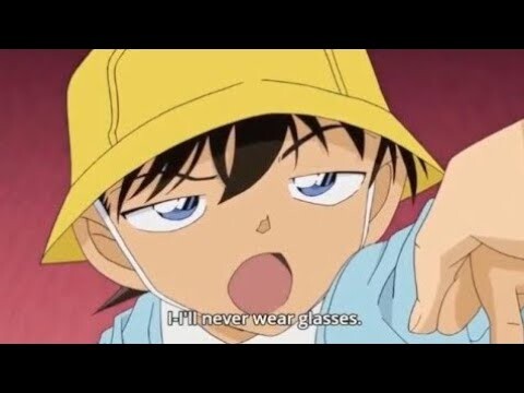 Shinichi tells his mother that he will never wear glasses