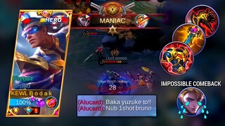 ENEMY ALUCARD PRETENDING AS YUZUKE MY SQUADMATE | BRUNO BEST BUILD AND EMBLEM MLBB - Master Bodak