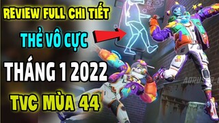 Review Full Chi Tiết Thẻ Vô Cực Tiếp Theo Thẻ Vô Cực Tháng 1 2022 TVC Mùa 44 TVC Mùa Sau | Free Fire