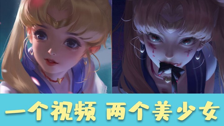 【板绘】美少女重绘活动，一个视频，你将会得到两个水冰月