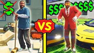 คนจน VS คนรวย ใช้ชีวิต 1 วันในเกม GTA V Mod