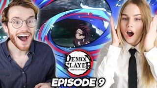 TANJIRO VS THE ARROW DEMON & TEMARI DEMON!! | Demon Slayer: Kimetsu no Yaiba Ep. 9 REACTION