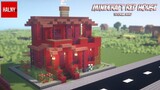 Beautiful red house in minecraft - tutorial how to build