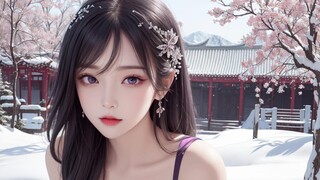 AI beautiful girl winter sexy