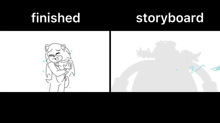 Runaway Sonic animation ||storyboard vs final