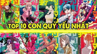 Top 10 Con Quỷ Yếu Đuối, Cùi Bắp Nhất _ Xếp Hạng  Sức Mạnh Chainsaw Man