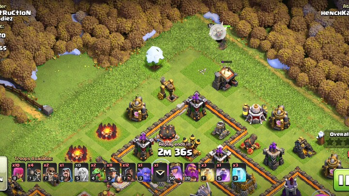 Clash of Clans - Queen Charge attack TH11 vs TH11 base