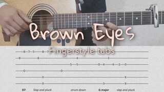 ( Justin Vasquez ) Brown Eyes - Fingerstyle TABS | Daniel Lavapiez