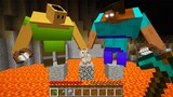 WHO to SAVE the SHEEP or HEROBRINE or HAMOOD? Cursed MINECRAFT BUT IT'S UNLUCKY LUCKY FUNNY MOMENTS