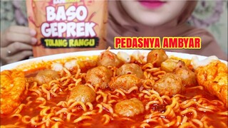 ASMR MIE BAKSO GEPREK TULANG RANGU PEDAS G1LA | ULUL ASMR MUKBANG INDONESIA