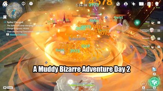 A Muddy Bizarre Adventure Day 2 Automated Charging - Xiao ft Kazuha Gameplay