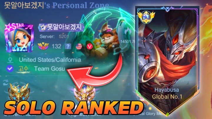 MET GOSU GENERAL IN SOLO QUEUE RANKED | GLOBAL 1 HAYABUSA CARRY