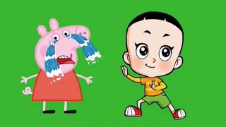 Kepala Besar, kenapa kamu memukul Peppa Pig?