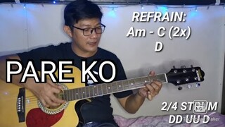 PARE KO By Eraserheads | Tagalog Guitar Tutorial for Beginners