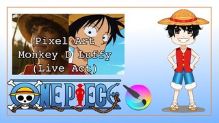 [KRITA SPEEDPAINT] Pixel Art Monkey D Luffy (Live Act Vers)