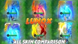 Lunox All Skin MLBB Comparison 2022 Edition