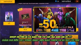 Free Fire| Shop huyền bí có bán thẻ vô cực mà anh em- Giảm giá 50% vòng quay m1887 và Siêu đạo chích