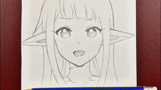 How to draw anime elf girl step-by-step | Easy to draw