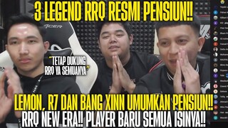 3 LEGEND RRQ PENSIUN!! LEMON, R7 DAN XINNN UMUMKAN PENSIUN DI PENGUMUMAN ROSTER RRQ MPL ID S13!!