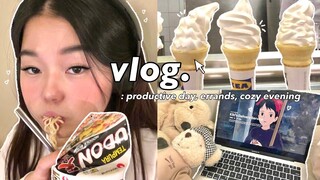 cozy productive vlog🧸: school work, errands, applications etc..