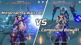 Compound Bow R1 vs Mitternachts Waltz R1 | Fischl Main dps Battle