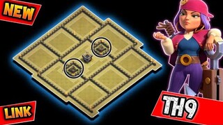 NEW TH9 WAR BASE WITH LINK REPLAY PROOF | ANTI ZAP DRAGS & MASS WITCHES| CLASH OF CLANS