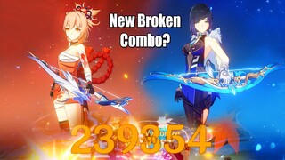 Yoimiya C0 & Aqua Simulacra R1 & Yelan Elegy Broken Combo Showcase - 2M HP 1 Combo?